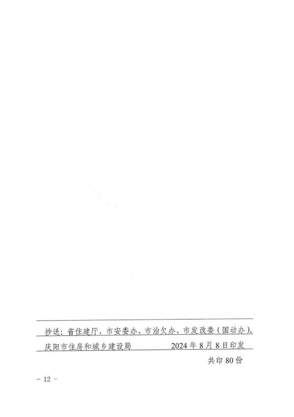 關(guān)于轉(zhuǎn)發(fā)《慶陽(yáng)市住房和城鄉(xiāng)建設(shè)局關(guān)于開(kāi)展全市建筑市場(chǎng)綜合執(zhí)法檢查暨安全生產(chǎn)治本攻堅(jiān)三年行動(dòng)督查工作的通知》通知